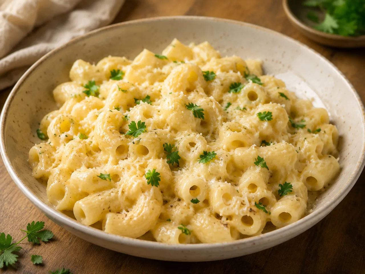 Макароны с яйцом и сыром