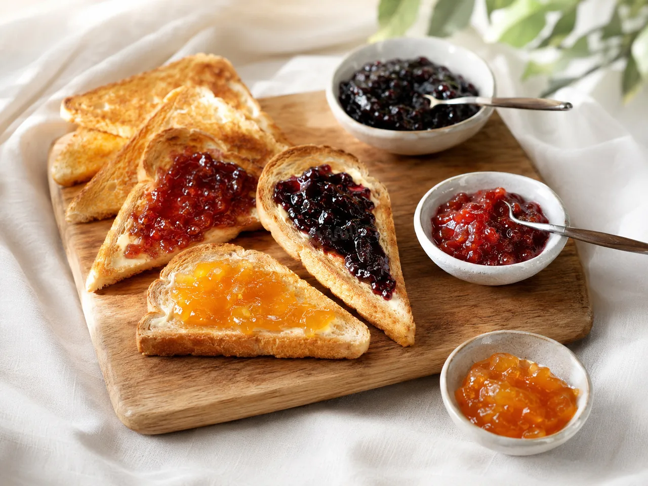 Тосты с маслом и джемом