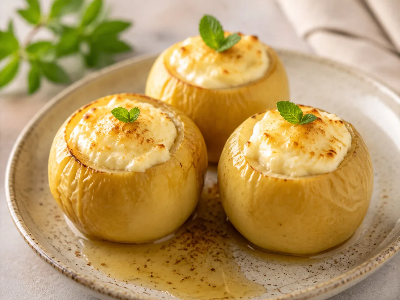 Яблоки, фаршированные творогом