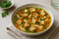 Бульон с сухариками