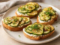Бутерброды с жареными кабачками