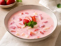 Фруктово-молочный суп с клубникой