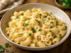 Макароны с яйцом и сыром