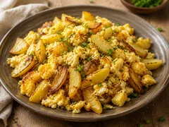 Жареная картошка с яйцом